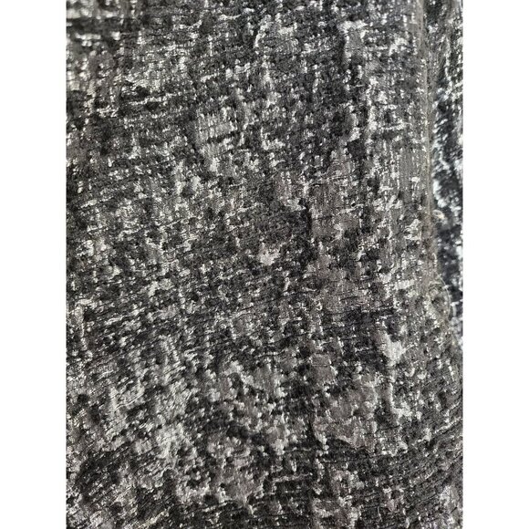 Eileen Fisher Black Silver Metallic Jacquard Open Front Wool Blend Jacket Sz PM - Picture 4 of 5